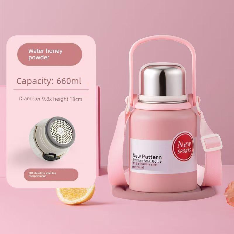 Stainless Steel 316 Large Capacity Vacuum Cup for Male and Female Students Good-looking Tea Cup Portable Car Outdoor Kettle