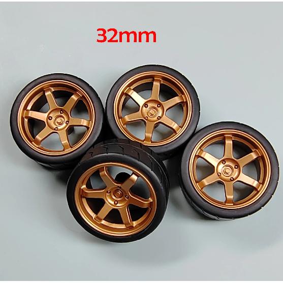 4pcs 1/18 32mm/36mm/42mm Diameter Plastic Wheels Rubber Tires RPF1 RAYS TE37 57CR CE28 BBS ABS Rims for 1:18 Model Car