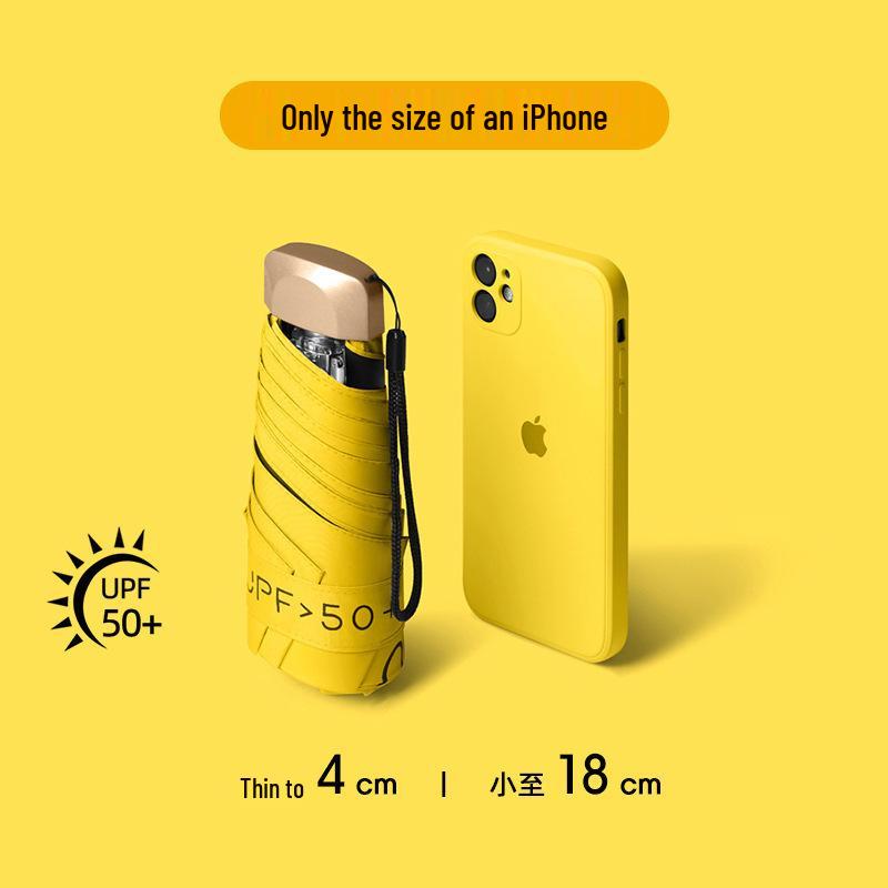 

Xiaohongshu Women s Dual-Use Sunscreen Umbrella - UV Protection, Portable Five-Fold Design