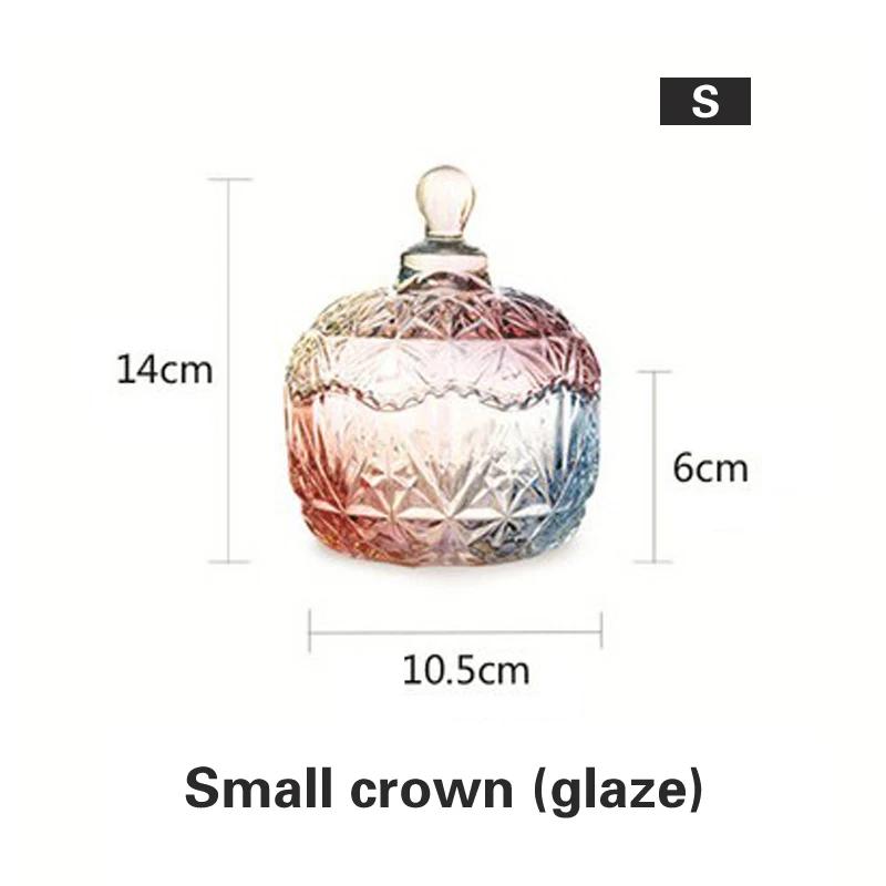 Überdachte Vorratsdose für den Haushalt, Bonbondose aus Kristallglas mit Deckel, kreative Persönlichkeit, Mode, kleiner, zarter Obstteller aus Glas