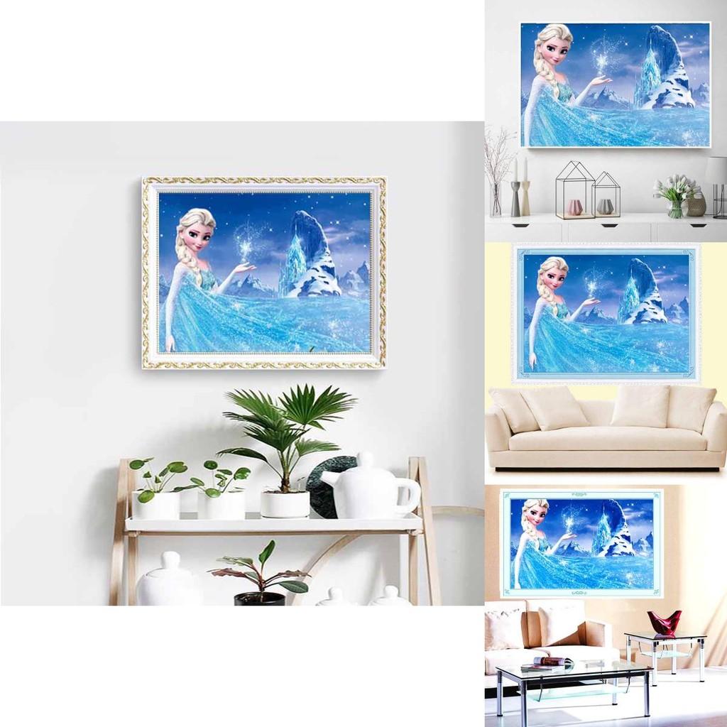 Obraz olejny z motywem Krainy Lodu do dekoracji ściany w salonie lub gabinecie