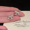 Cold wind zircon pony ear clips, niche design sense, no ear piercings, ear bone clips, natal year light luxury earrings, earrings, women
