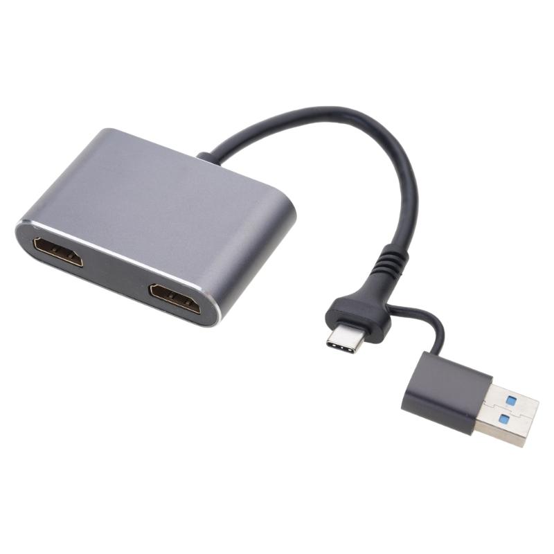 

Video Adapter 5Gbps for Cellphone TV Laptop USB 3.0 to Dual HDMI-Compatible PD Converter 3 in 1 USB Dock Station Hub 1