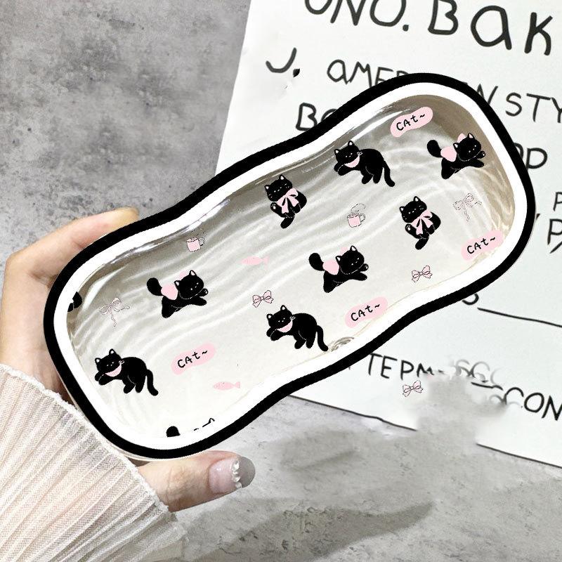 Minimalist Floral Bow Wavy Eyeglass Case,Creative Personalized Glasses Storage Box, Butterfly Kitty Eyewear Holder For Students