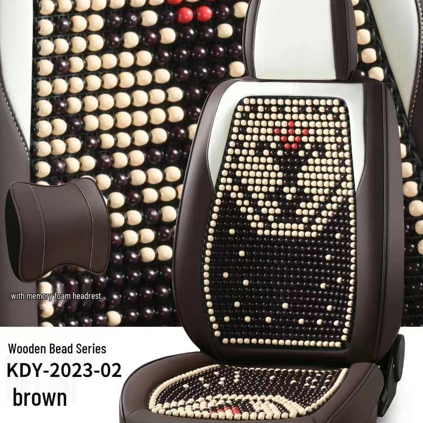European Style Wooden Bead Car Seat Cushion - Universal Fit for All Seasons
