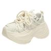 Scarpe da ginnastica con zeppa, da donna, nuove, in mesh traspirante, primavera-autunno, con tacco alto e plateau, da papà, da donna, casual, da passeggio.