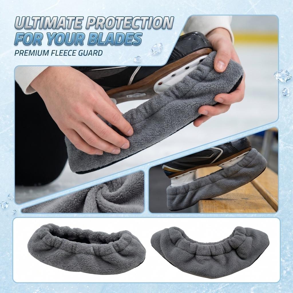 Eislaufschlittschuh-Klingenabdeckungen Plüschstoff Schlittschuhschoner Schutz für Eiskunstlaufschlittschuhe Weich und dehnbar Passend für verschiedene Schlittschuhgrößen