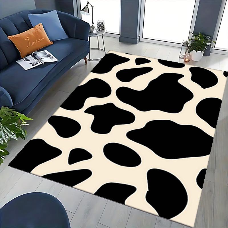 1pc Cow Print Chair Mat: Anime Cartoon Design, Non-Slip Office Rug for Home Decor, Seasonal Gift, Suitable for Office and Living Room.A032