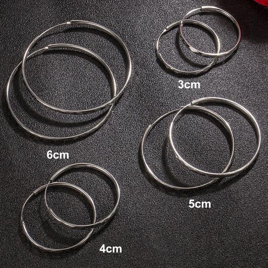 1 Pair Hoop Earrings Shiny Rhombus Texture Women Large Hiphop Round Dangle Earring Jewelry