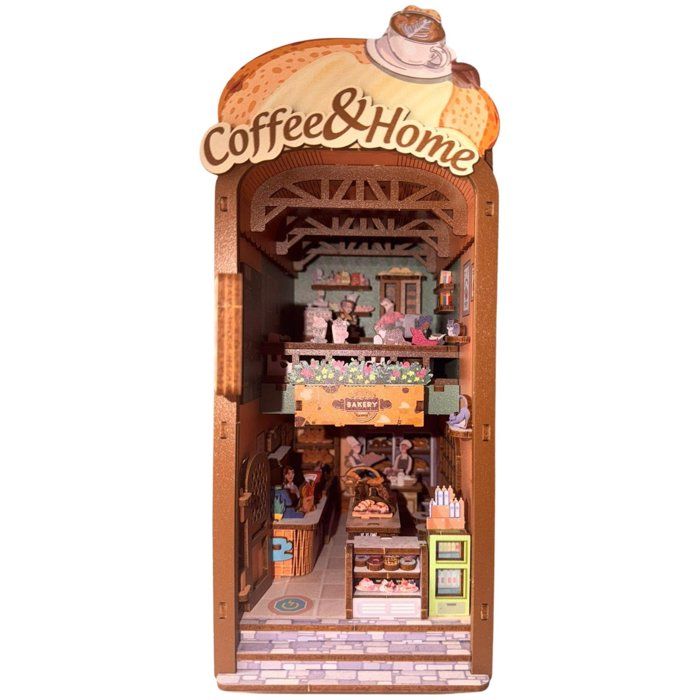 Book Nook - Kit DIY a construire Maquette 3D Serre Livre - Boulangerie Nookland - 10 x 19 x 29 cm