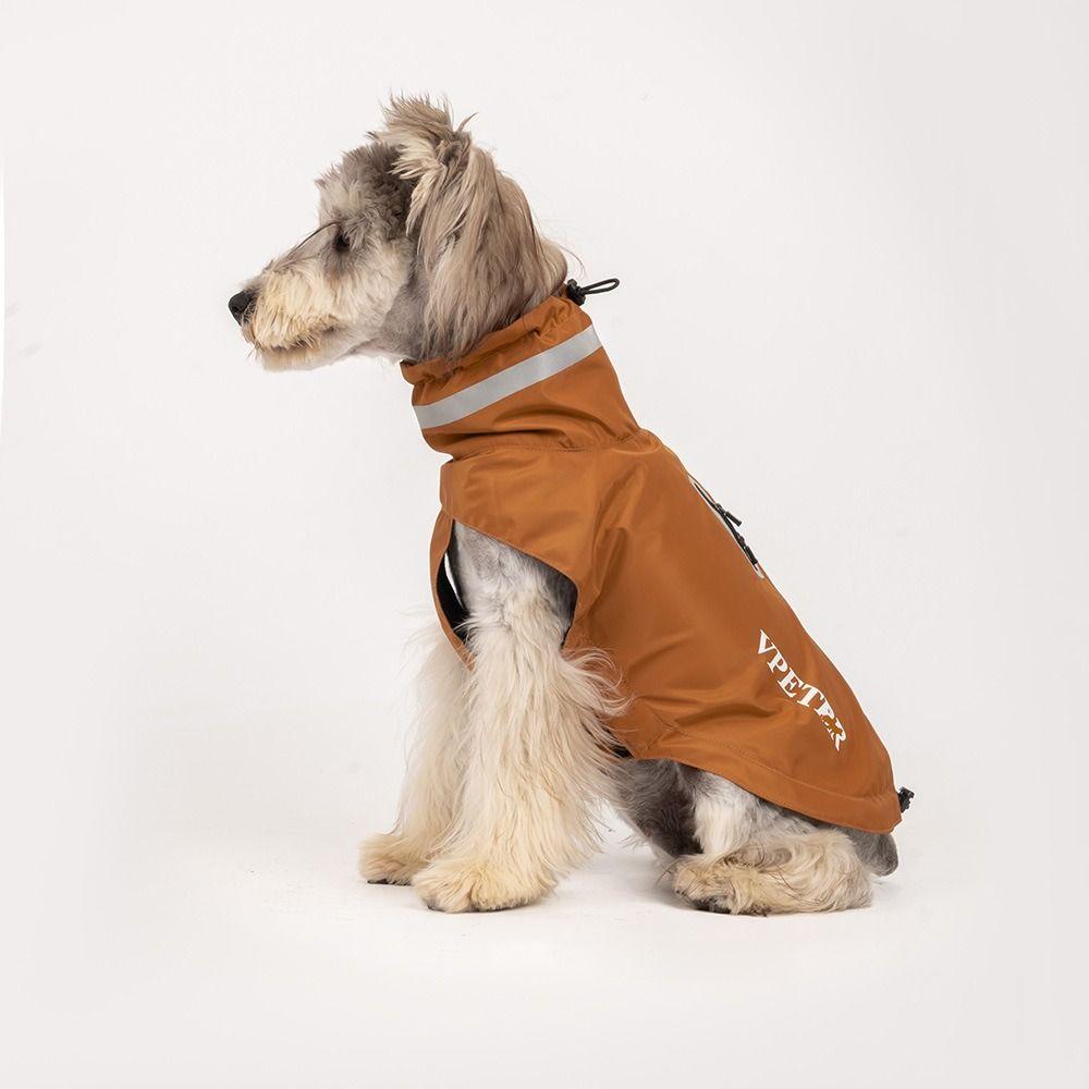 Adjustable Dog Raincoat Soft Reflective Strape Waterproof Dogs Clothes with Chest Leash Dog Stormcoat For Small Medium Dogs