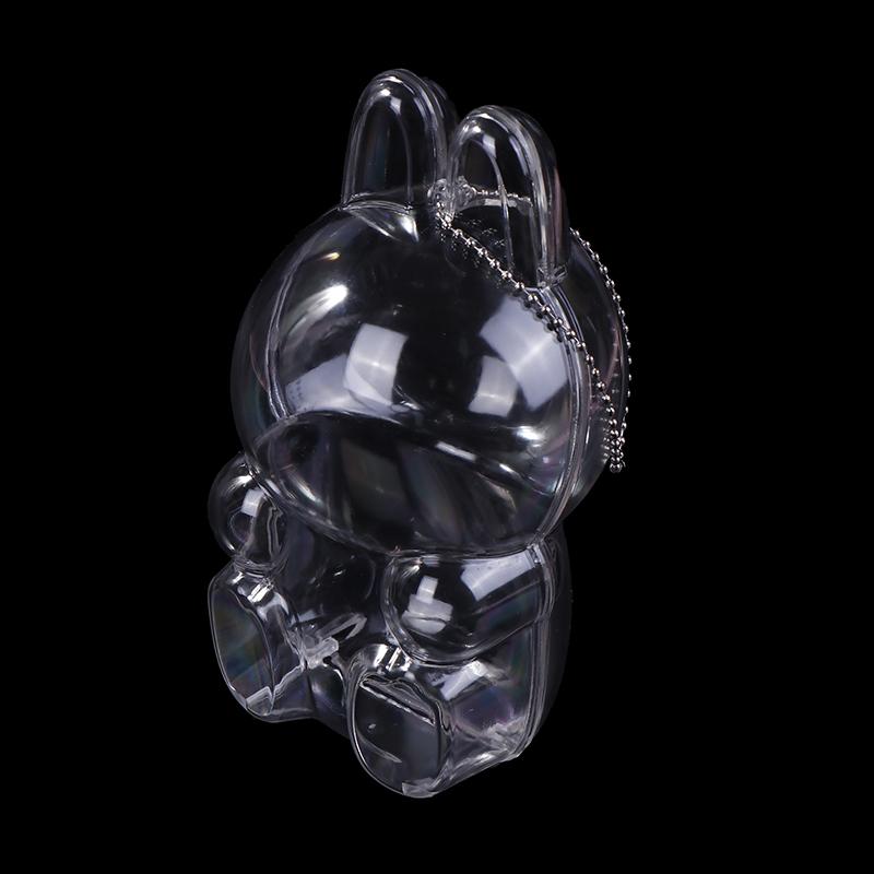 Für Labubu V1 V2 Schutzhülle aus Acryl Transparent Schutzhülle Tragbare Kabelorganizer-Box Verdickte Puppentasche