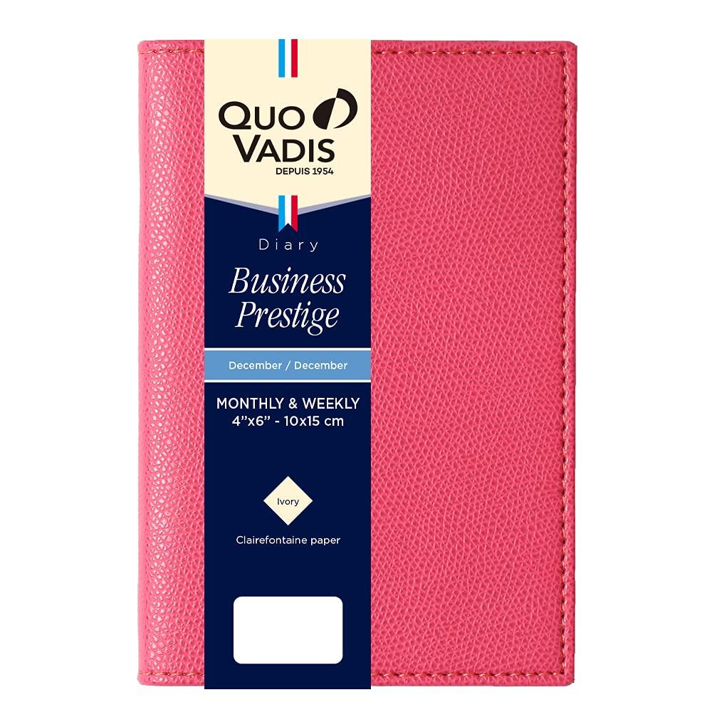 

QUOVADIS 2026 Business Prestige/Club Weekly Vertical Diary (Starts December 2025, A6 Hobo 10x15cm) Raspberry qv28502fra