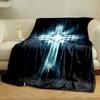 Glowing Cross Blanket  Printed Blanket for Living Room Bed Couch lunch break Soft Cozy Blanket for Friend's festival Gift