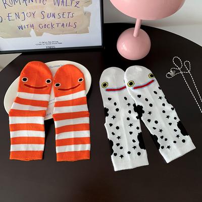 Funny Female Cartoon Fun Eel Trendy Mid-calf Socks, Personalized and Fashionable Boneless Pile Socks