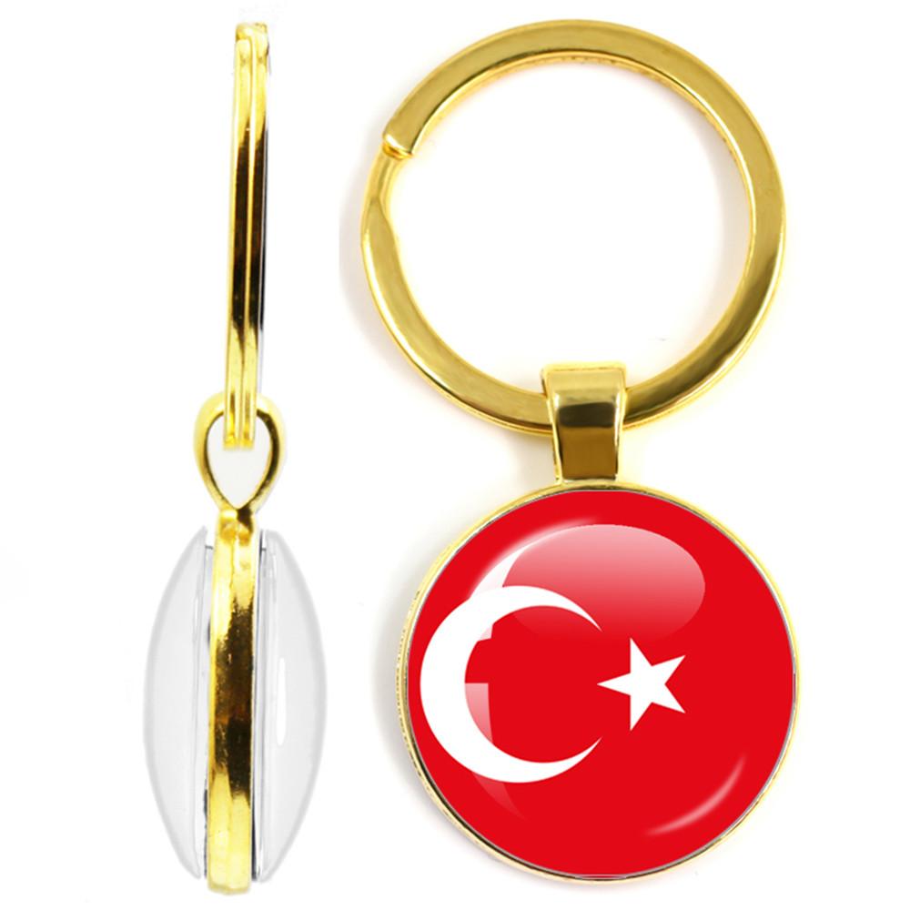 National Flag Double-Sided Keychain Korea, Serbia, Russia, Slovenia, Argentina, The United States,Turkey, Spain,Dominica Keyring