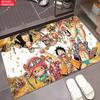 Anime Pirate Crew Treasure Doormat, Cartoon Character Non-slip Floor Mat, Decorative Entrance Rug for Home Living Room Bedroom