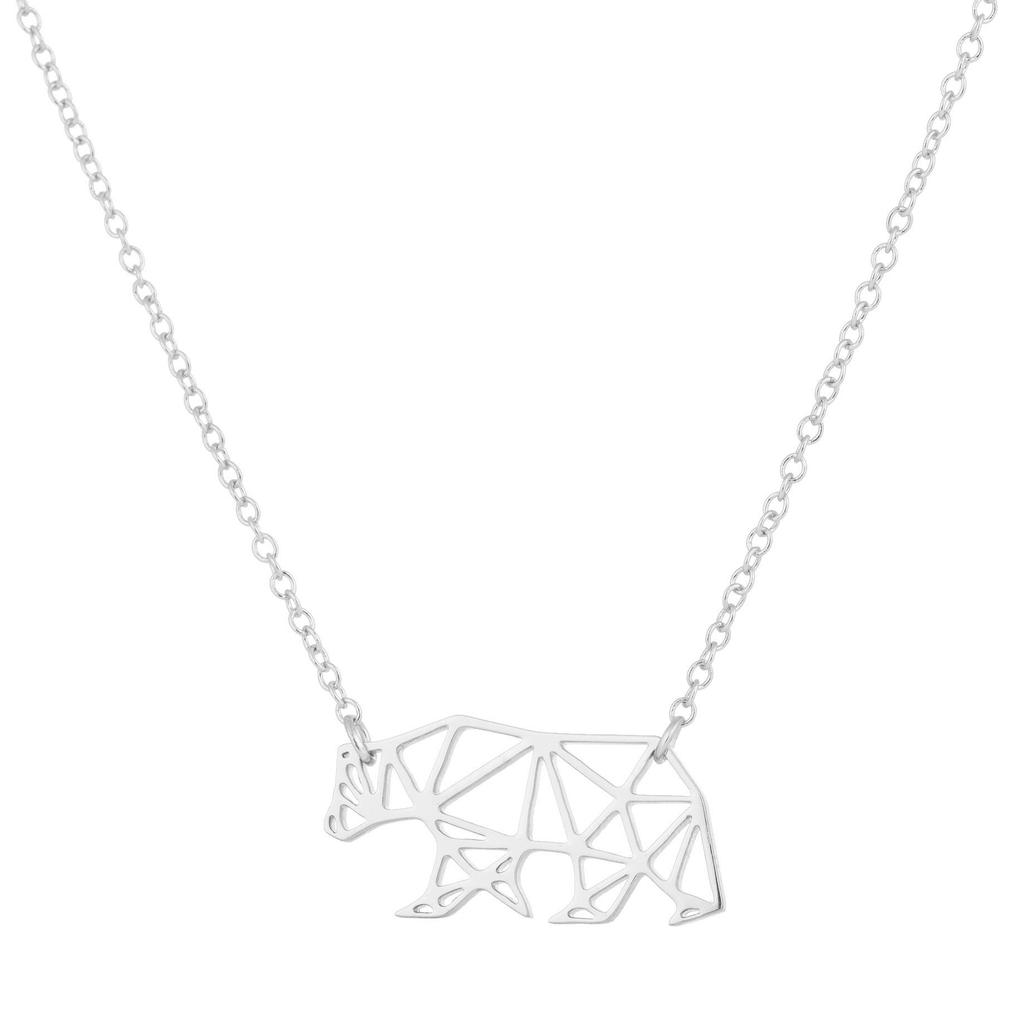Elegant Women's Stainless Steel Origami Pendant Necklace