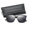 Klassisches Schwarz - Gerahmte Sonnenbrille Brillenetui Dreiteiliges Set Sonnenbrillenetui Softpack Sonnenbrillenbox-Set Tragbar