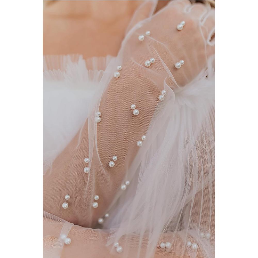 Cele mai drăguțe mănuși cu perle Mănuși de mireasă cu împânzire Mănuși pentru degete pentru femei Mănuși cu degete pline de mireasă Mănuși lungi de perle pentru femei