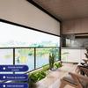 Smart Windproof Electric Roller Blind: Automatic Lifting, Light Blocking, Rainproof, Mosquito-Proof, Remote-Controlled Balcony Curtain.