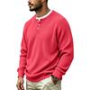 Men's Knit Button Neck Pullover Sweater for Casual Wear