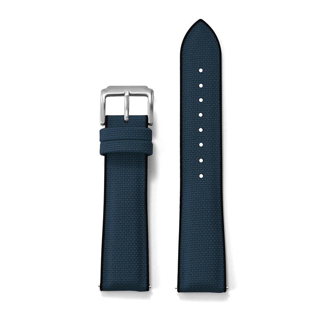 Sailcloth Nylon/Silicone Quick Release Watch Strap 18mm 19mm 20mm 21mm 22mm For Watch Samsung Galaxy Huawe 18mm синий
