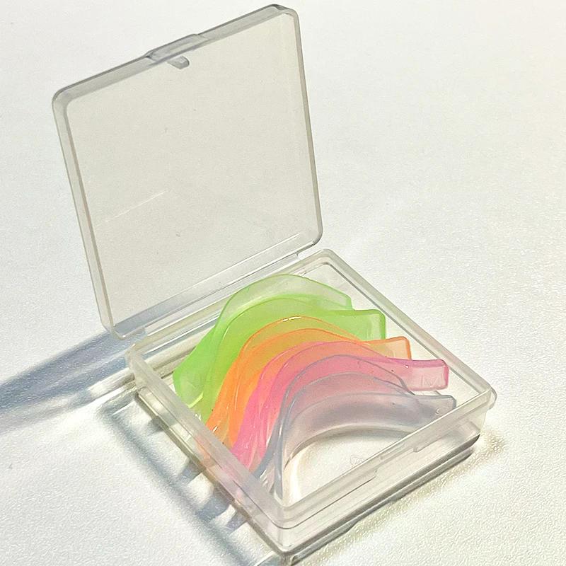 4 Pairs Jelly Color Eyelash Perming Pad, Colorful Reusable False Eye Lash Curler Patches and Lash Lift Shield Pad