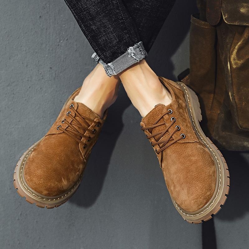 2026 High Quality Solid Color Classic Style Men Shoes Suede Casual  Round -Toe Breathable Durable Male Footwear  Mens Dress Shoe