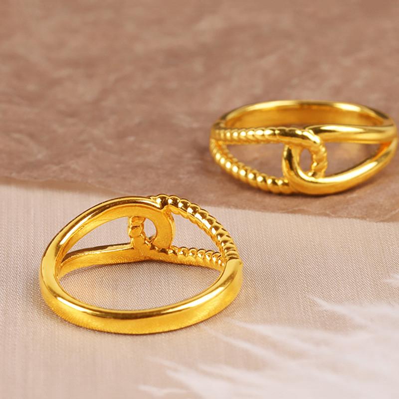 Minimalist Gold Plated Brass Twisted Ring For Couples Perfect For Fashionable Gifting