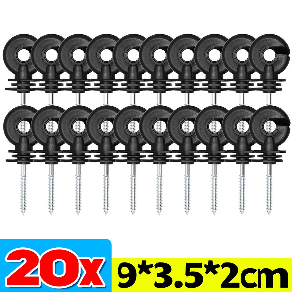 Electric Fencing Trellis Insulator Screw Fence Post Black Insulator Ring Socket Tool Garden Animal Fence Husbandry Accessories