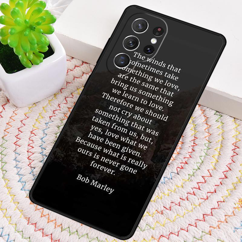 Bob Marley Zitate Rasta Reggae Aufdruck Handyhülle für Samsung Galaxy note 10 pro S26 Ultra S23 S24 FE S25 S21 S22 PLUS Hülle