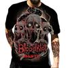 European and American Popular New Horror Skull Digital Printed T-shirt with Retro Street Style Men's T-shirt Pattern