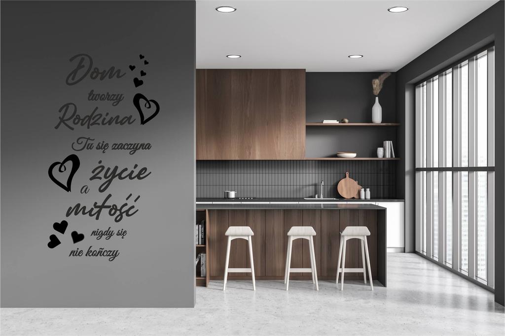 Naklejki na ścianę dom tworzy rodzina życie miłość serca 100x50cm nc_010