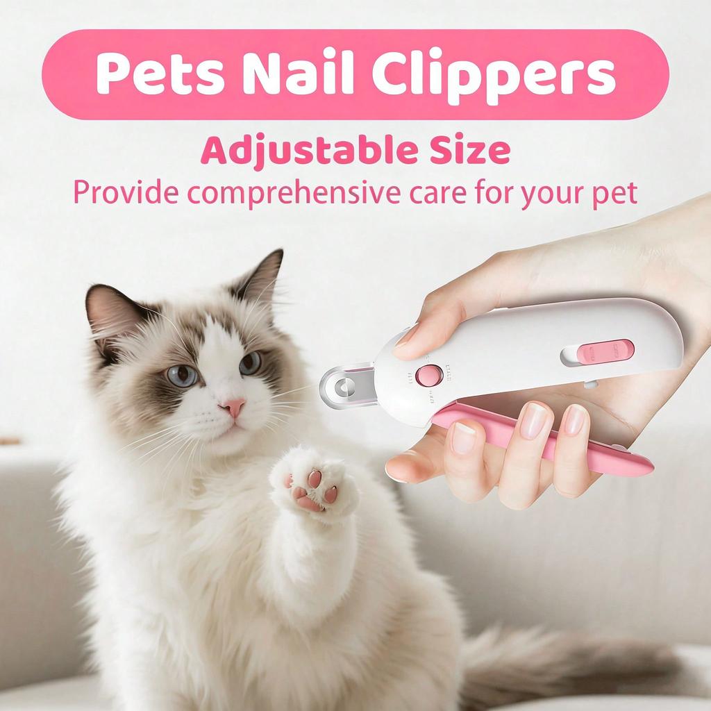 Professional Pet Nail Clippers with Safety Guard Adjustable Hole Cat Dog Nail Trimmer for All Breeds and Ages Easy Grooming