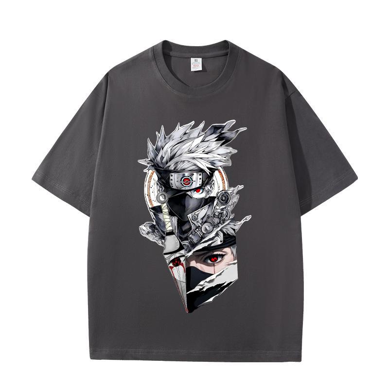 New Summer Arrival Naruto Shippuden Kakashi Hatake Printed Pure Cotton Tshirt Unisex Casual Loosefit And Stylish
