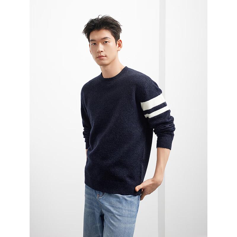 GXG Men's Casual Color Block Striped Knit Sweater