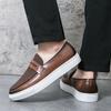 Neue Wildleder Schwarz Braun Slip-on Plateau Schuhe für Herren Marke Designer Bequeme Penny Loafer Männlich Schuhe Mann