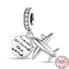 Copper Fashion Travel Airplane Luggage ThreePiece Set Charm Bead Charms Ideal For Women Authentic Bracelets Pendant Do It Yourself Jewellery
