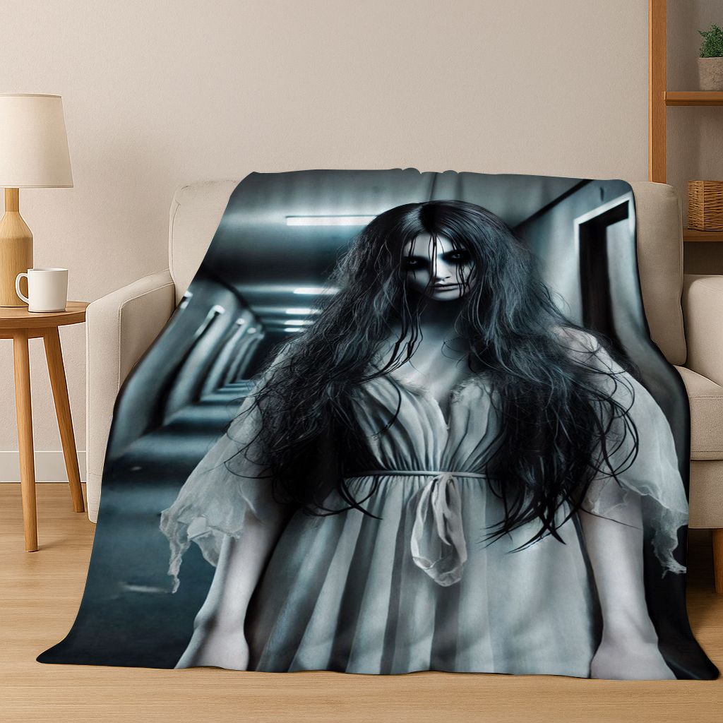 26 Style Terrifying Ghost Spirit Apparition Specter Gothic Flannel Blanket,Cozy Soft Throw Blanket for Home Bedroom Bed Sofa