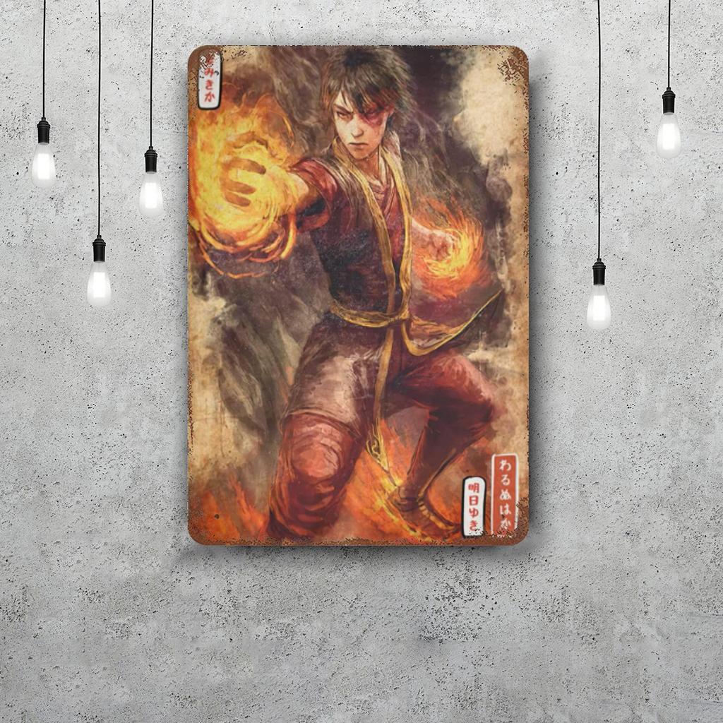 zuko Cartoon Retro Vintage Tin Sign Poster Decorative Plaque Metal Plate Wall Decor