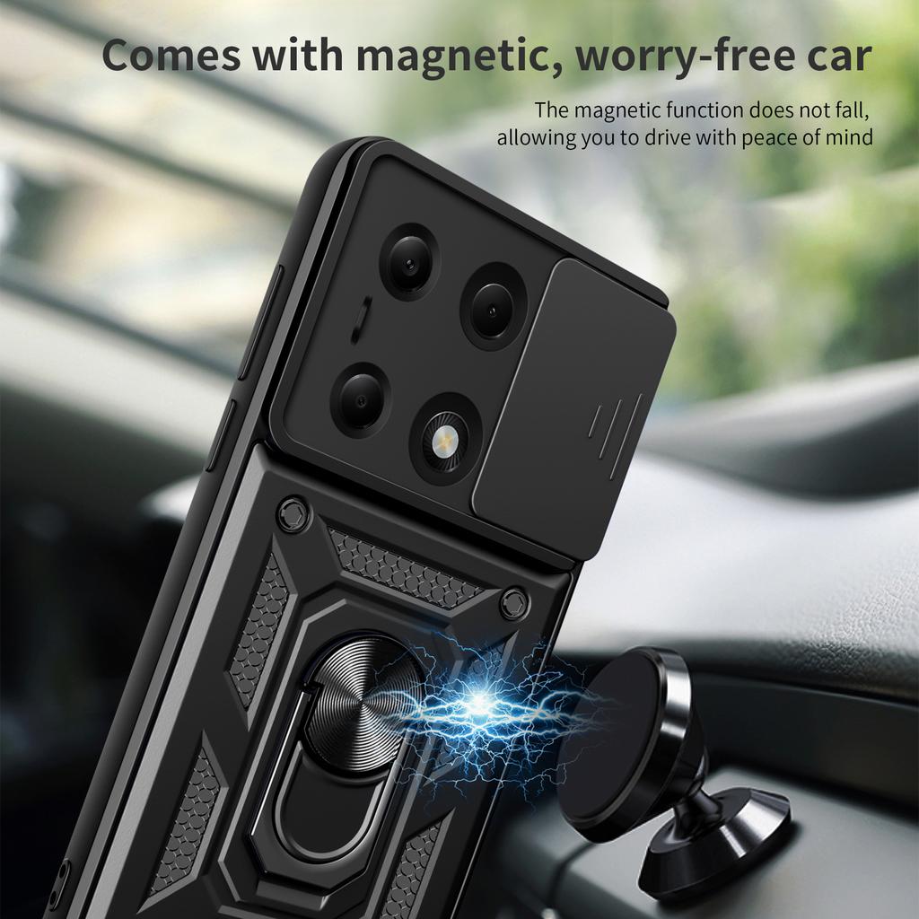 For Xiaomi Redmi Note 13 Pro 4G/Poco M6 Pro 4G Phone Case Slide Lens Guard Bump Proof PC+TPU Shell