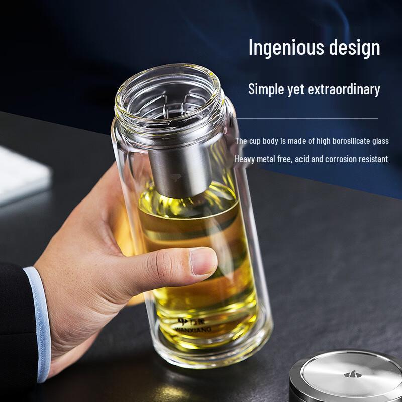 WANXIANG Double-Layer Glass Tea Infuser Bottle