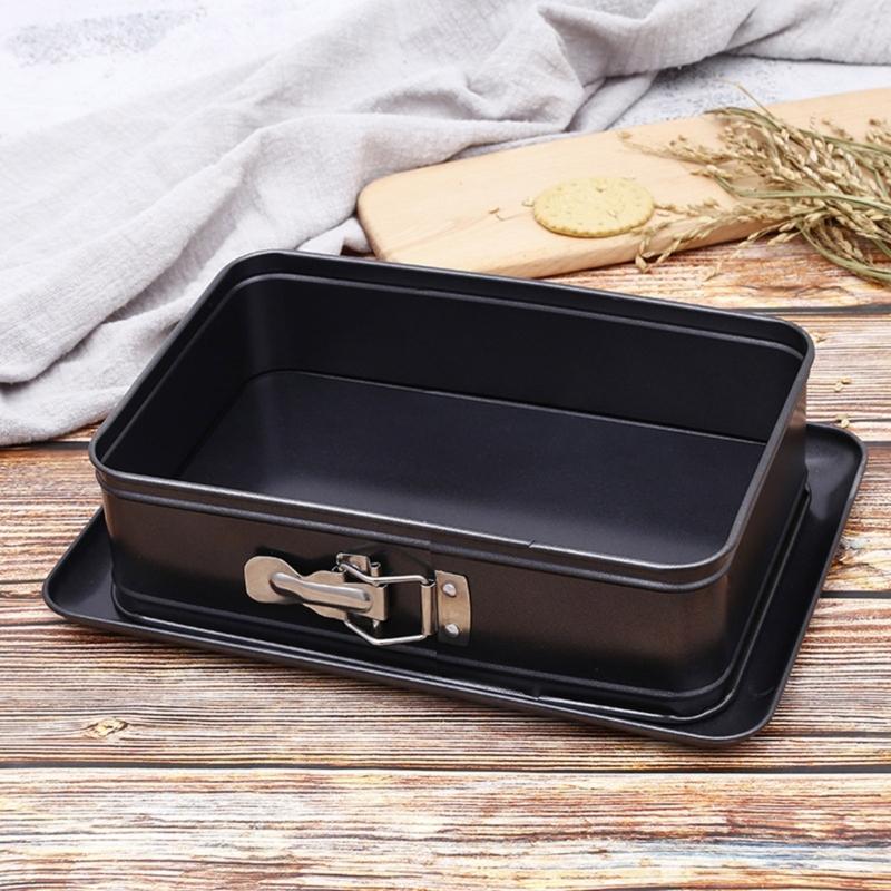 Carbon Steel Cheesecake Pan With Locking Clasp Easy Releases Mould For Dessert Nonstick Rectangular Bakeware