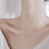 Unisex Bamboo Section Clavicle Chain In White Gold