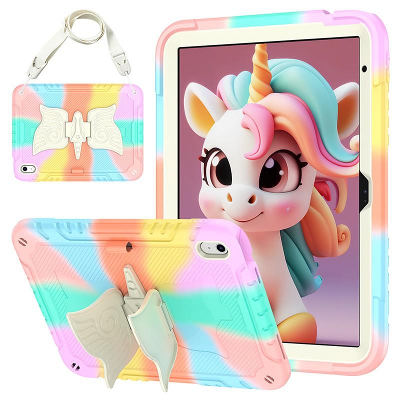 Étui pour iPad 10e génération avec design Licorne Housse en Silicone Souple Protection Complète Antichoc Tablette 10,2 Pouces