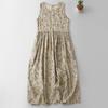 Xin Xing 2025 Summer Floral Cotton Linen Sleeveless Long Dress