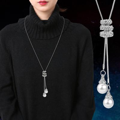 Collier Long Pendentif Réglable avec Chaîne d'Extension Bijoux Minimalistes en Alliage pour Femmes Élégant Pièce à Superposer pour Pulls Robes