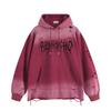 Unisex Trendig Patchwork Broderad Riven Huvtröja - Höst/Vinter 2024 Lös Passform