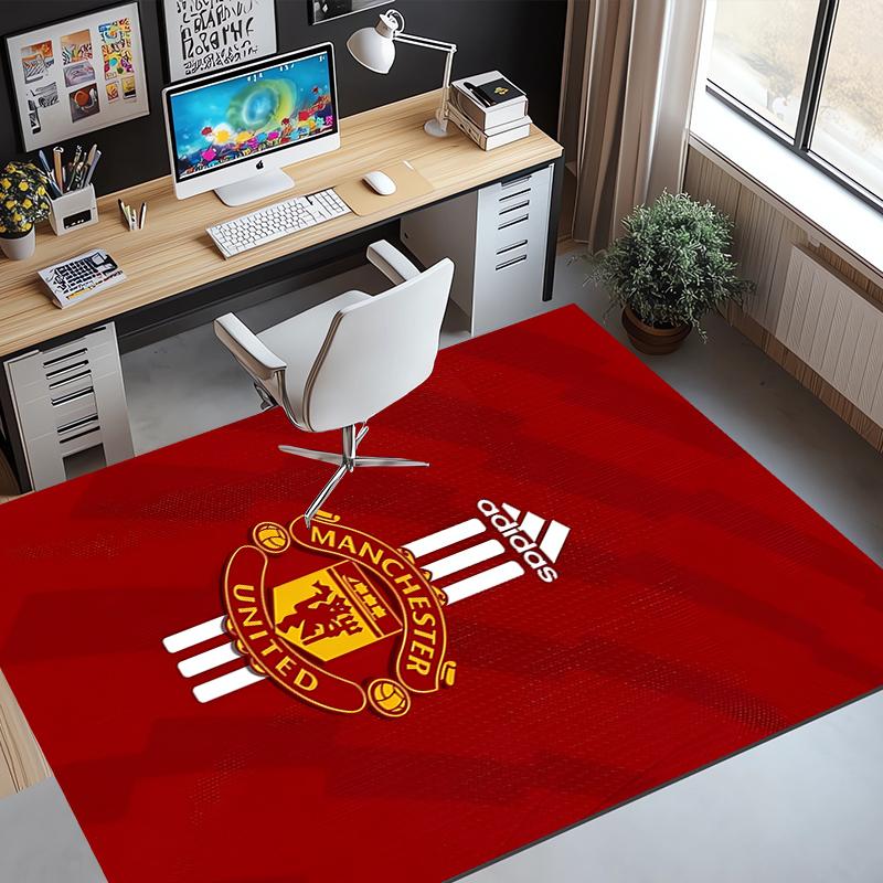 Manchester Football Pattern Rug, Indoor/Outdoor Mat, for Picnic, Gameroom, Bedroom, Office, Living Room, Home Decor Carpet, Birthday Gift